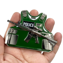 Load image into Gallery viewer, DL1-03 Border Patrol Agent BPA M4 Body Armor 3D self standing Challenge Coin CBP Honor First BP Thin Green Line