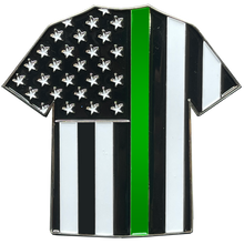 Load image into Gallery viewer, BL9-014 CBP Border Patrol Agent BPA Uniform Shirt Thin Green Line Flag Challenge Coin