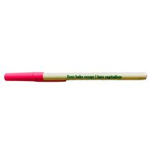 Load image into Gallery viewer, Boss Babe Except I Hate Capitalism Ballpoint Pen in Cream | Gen Z Aesthetic Blue Ink