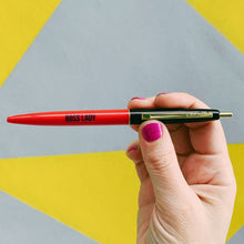 Load image into Gallery viewer, Boss Lady Two-Tone Refillable Pen in Cherry Red and Black