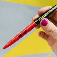 Load image into Gallery viewer, Boss Lady Two-Tone Refillable Pen in Cherry Red and Black