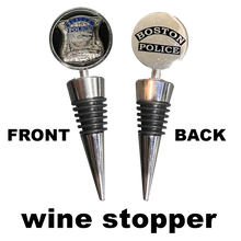 Load image into Gallery viewer, GL4-001 Boston Police Officer BPD Challenge Coin Wine Bottle Stopper with Lapel Pin