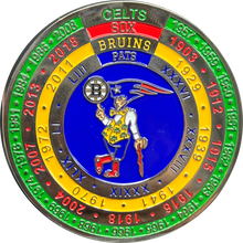 Load image into Gallery viewer, EL6-022 Boston Police MSP Massachusetts State Police Stadium Detail City of Champions Challenge Coin BPD parade