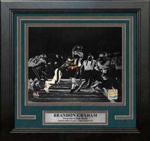 Load image into Gallery viewer, Brandon Graham Sacks Tom Brady Philadelphia Eagles 8" x 10" Super Bowl LII Blackout Framed Football Photo