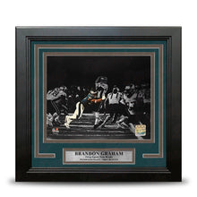Load image into Gallery viewer, Brandon Graham Sacks Tom Brady Philadelphia Eagles 8" x 10" Super Bowl LII Blackout Framed Football Photo