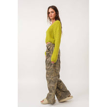 Load image into Gallery viewer, Brat Green Asymmetric Neckline Knit Crop Top Sweater [Available in SM and M]