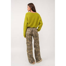 Load image into Gallery viewer, Brat Green Asymmetric Neckline Knit Crop Top Sweater [Available in SM and M]