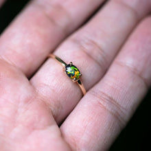 Load image into Gallery viewer, Bright Black Opal Band Engagement Ring 18K Yellow Gold