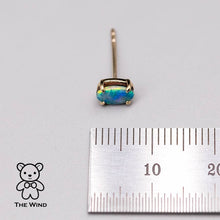 Load image into Gallery viewer, Minimalist Bright Australian Doublet Opal Oval Stud Earrings 14K Yellow Gold