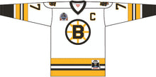 Load image into Gallery viewer, Ray Bourque Boston Bruins Mitchell &amp; Ness White 1989/90 Captain Patch Blue Line Jersey