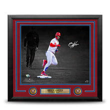 Load image into Gallery viewer, Bryce Harper Stares Down Arcia Philadelphia Phillies Autographed 16" x 20" Framed Blackout Photo