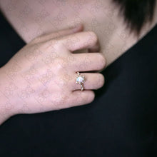 Load image into Gallery viewer, Bubble Tea Design Australian Opal Diamond Engagement Ring 18K Yellow Gold
