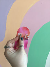 Load image into Gallery viewer, Brass Colorful Gem Hoops