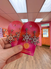 Load image into Gallery viewer, Sparkle Statement Snowflake Earrings