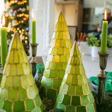 Load image into Gallery viewer, Capiz trees, set of three, green