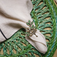 Load image into Gallery viewer, Loopy straw placemats, emerald, set of four