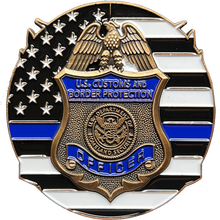 Load image into Gallery viewer, GL14-002 CBP Officer Field Operations Thin Blue Line Negotiator Challenge Coin