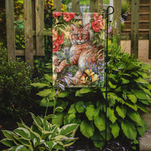 Load image into Gallery viewer, Tabby In The Roses by Debbie Cook Garden Flag – Decorative Outdoor Yard Flag CDCO0027GF