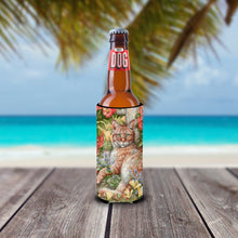 Load image into Gallery viewer, Tabby In The Roses by Debbie Cook Slim Can Hugger – Fun &amp; Functional Drink Coolers CDCO0027MUK