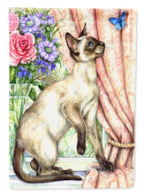 Load image into Gallery viewer, Siamese cat with Butterfly Garden Flag – Decorative Outdoor Yard Flag CDCO0036GF