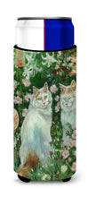 Load image into Gallery viewer, Cats In Garden by Debbie Cook Slim Can Hugger – Fun &amp; Functional Drink Coolers CDCO0151MUK