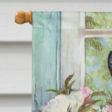 Load image into Gallery viewer, Black and White Rose Cat Flag Canvas House Size CDCO0176CHF
