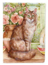 Load image into Gallery viewer, Maine Coon Cat by Debbie Cook Flag Canvas House Size CDCO0236CHF