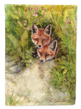 Load image into Gallery viewer, Fox Cubs Peepers by Debbie Cook Flag Canvas House Size CDCO0324CHF