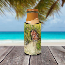 Load image into Gallery viewer, Fox Cubs Peepers by Debbie Cook Slim Can Hugger – Fun &amp; Functional Drink Coolers CDCO0324MUK