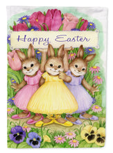 Load image into Gallery viewer, Three Bunnies Happy Easter Garden Flag - Outdoor Decorative Yard Flag CDCO0331GF