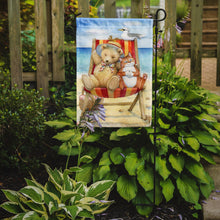 Load image into Gallery viewer, Summer Teddy Bear and Cat on Beach Garden Flag – Decorative Outdoor Yard Flag CDCO0336GF