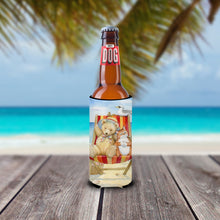 Load image into Gallery viewer, Summer Teddy Bear and Cat on Beach Slim Can Hugger – Fun &amp; Functional Drink Coolers CDCO0336MUK