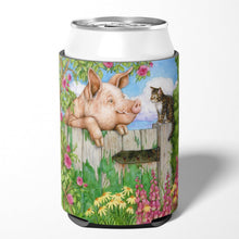 Load image into Gallery viewer, Pig at the Gate with the Cat Can or Bottle Hugger CDCO0349CC