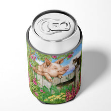 Load image into Gallery viewer, Pig at the Gate with the Cat Can or Bottle Hugger CDCO0349CC