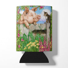 Load image into Gallery viewer, Pig at the Gate with the Cat Can or Bottle Hugger CDCO0349CC