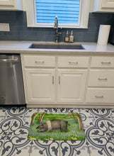 Load image into Gallery viewer, Pig In Bluebells by Debbie Cook Machine Washable Memory Foam Mat CDCO0377RUG