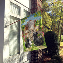 Load image into Gallery viewer, Bull and Pup Friends by Debbie Cook Flag Canvas House Size CDCO0378CHF