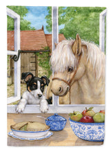 Load image into Gallery viewer, Jack Russel Puppy and Foal Horse Garden Flag – Decorative Outdoor Yard Flag CDCO0379GF