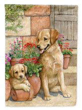 Load image into Gallery viewer, Father and Son Yellow Labrador Flag Canvas House Size CDCO0383CHF