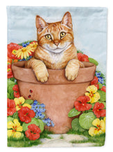 Load image into Gallery viewer, Ginger Cat In Pot by Debbie Cook Flag Canvas House Size CDCO0395CHF