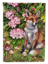Load image into Gallery viewer, Fox Waiting in Flowers Garden Flag – Decorative Outdoor Yard Flag CDCO0442GF