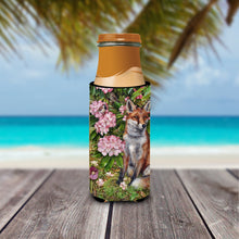 Load image into Gallery viewer, Fox Waiting in Flowers Slim Can Hugger – Fun &amp; Functional Drink Coolers CDCO0442MUK
