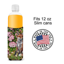 Load image into Gallery viewer, Fox Waiting in Flowers Slim Can Hugger – Fun &amp; Functional Drink Coolers CDCO0442MUK