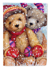 Load image into Gallery viewer, Winter Snow Teddy Bears Flag Canvas House Size CDCO0461CHF