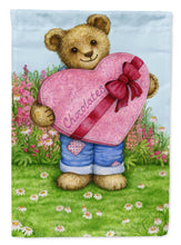 Load image into Gallery viewer, Valentine Teddy Bear with Chocolates Flag Canvas House Size CDCO318ACHF