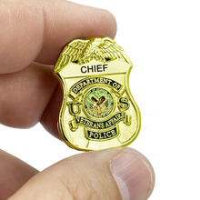 Load image into Gallery viewer, BL7-015 VA Veterans Affairs Police CHIEF Administration officer shield lapel pin