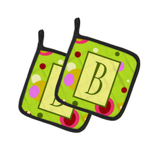 Load image into Gallery viewer, Letter B Monogram - Lime Green Pot Holders - Set of 2 - Heat-Resistant Kitchen Essentials CJ1010-BPTHD