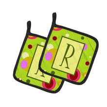 Load image into Gallery viewer, Letter R Monogram - Lime Green Pot Holders - Set of 2 - Heat-Resistant Kitchen Essentials CJ1010-RPTHD