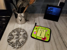 Load image into Gallery viewer, Letter T Monogram - Lime Green Pot Holders - Set of 2 - Heat-Resistant Kitchen Essentials CJ1010-TPTHD
