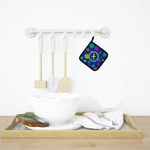 Load image into Gallery viewer, Letter X Initial Monogram - Blue Swirls Pot Holders - Set of 2 - Heat-Resistant Kitchen Essentials CJ1011-XPTHD